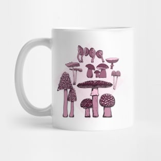 Mushroom Paradise Pink Background Mug